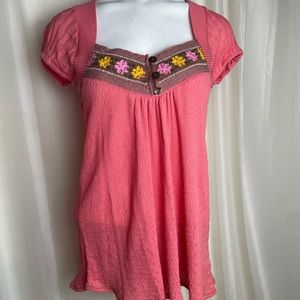 Free People | coral peach knit top